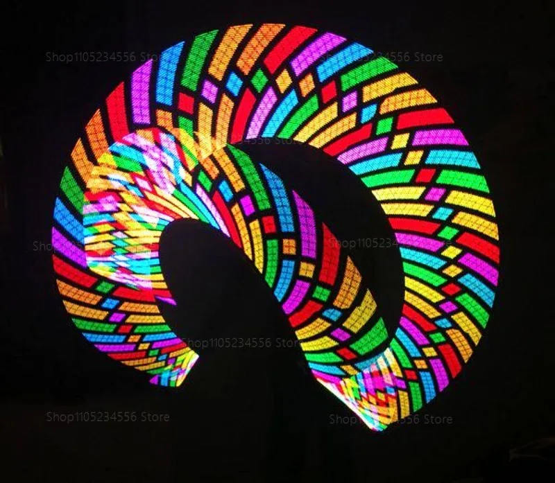 LED 픽셀 포이 60 LED 풀컬러 디지털 퍼포먼스 스틱 47cm 프로그래밍 가능 조명 효과 플로우 소품