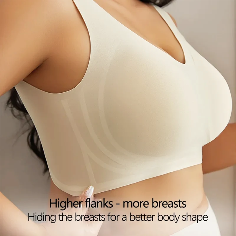 Women's Plus Size Bra and Panty Sets Seamless No Show Lingerie Set Racerback Bra and High Waisted Underwear