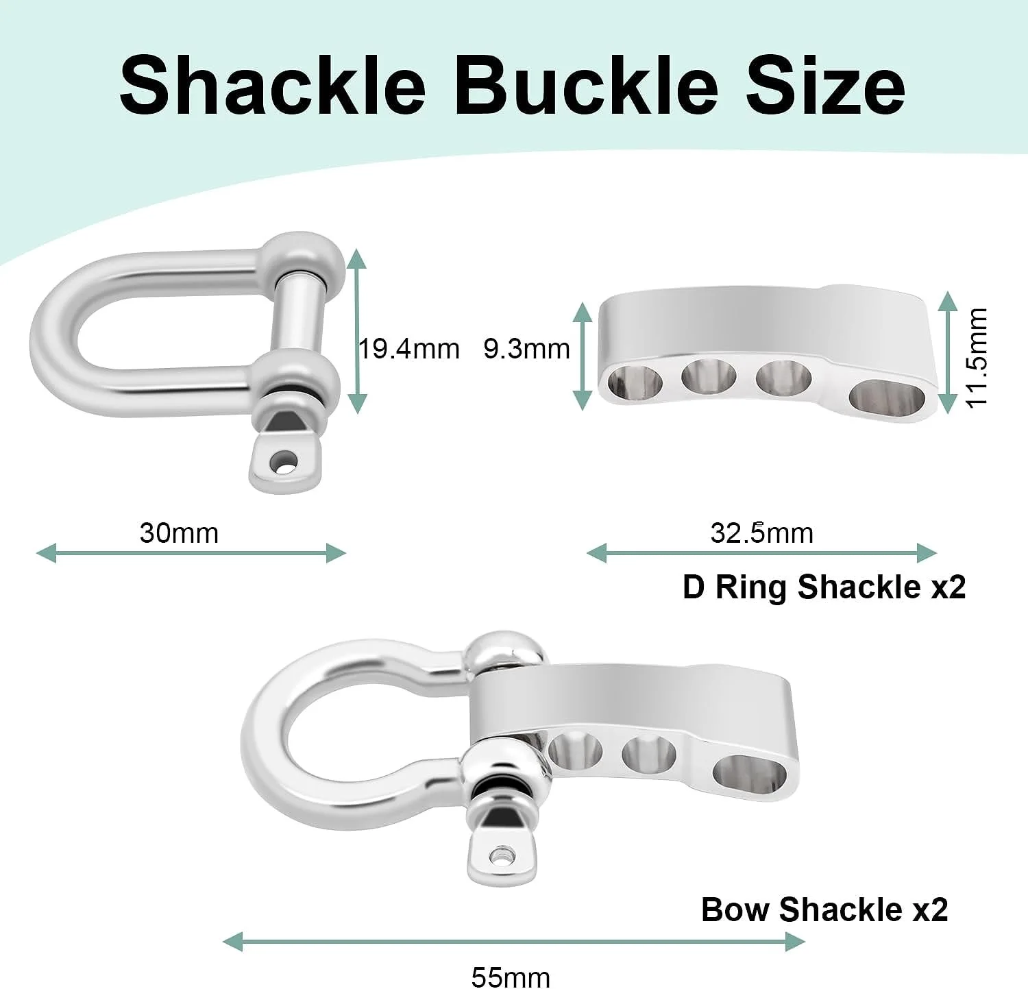 Paracord Bracelet Shackle Buckle Metal Adjustable Bow Anchor U
