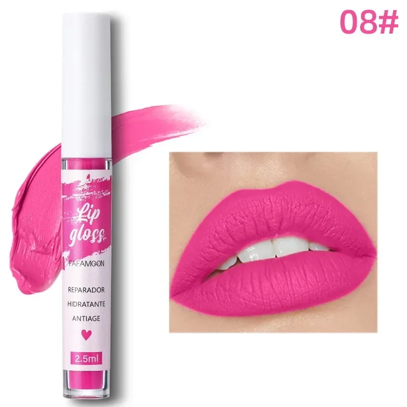 thumbnail image 1 of 12 Color Sexy Long Lasting Velvet Matte Lip Gloss Liquid Lipstick Lip Makeup Women Beauty Red Nonstick Cup Waterproof Lip Gloss, 1 of 5