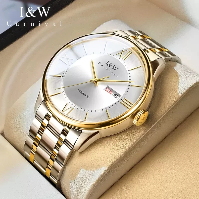 Carnival New Men's Business Mechanical Watch Stainless Steel