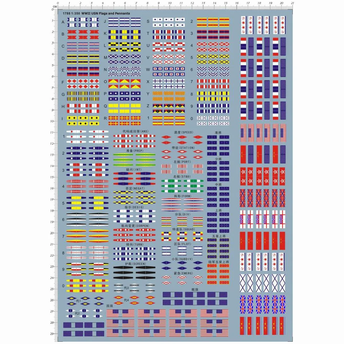 Alliance Model Works 1:350 WWII US Navy Ship Markings Decal Set
