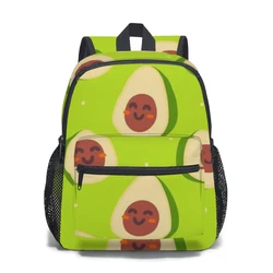 Cute avocado with smile Kids School Backpack Child Schoolbag Bookbag Primary Student Bag for Girls Boys