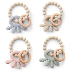 BPA Free Silicone Teether Toy, Food Grade Molar Chewing  Baby Essentials, Infant Toys, Natural Baby Chew Toys Set