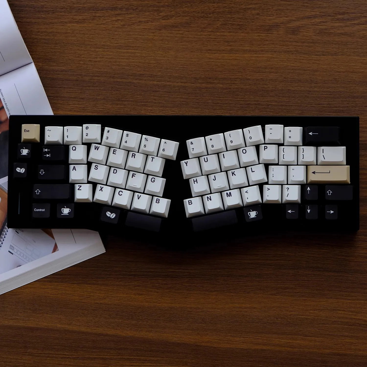 Gmk Cafe Keycaps Pbt Dye Sublimation Cherry Profile Key Caps 1.75u 2u Shift para mx Switch Teclados Personalizados Conjunto - Imagem 2