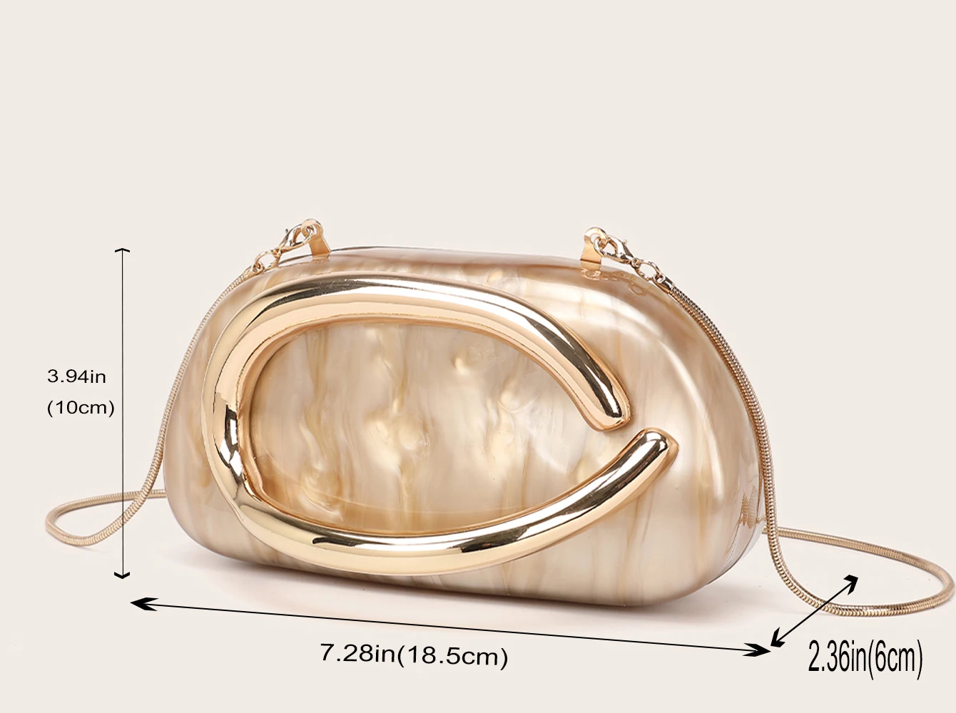Luxury Evening Clutch Bag - Womens Wedding Party Crossbody Handbag