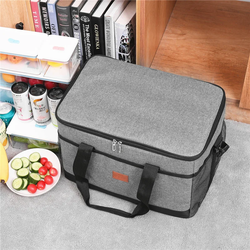 1PCS Portable Lunch Bag Handbag Waterproof Insulated Oxford Cooler Bag Thermal Food For Picnic Work Lunch Bag Storage Bags