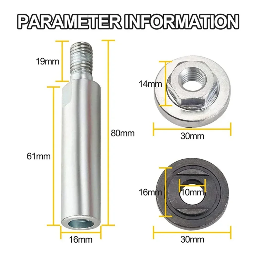 3Pcs Car Repair Angle Grinder Extension Connecting Rod Rotating Extended Shaft Group Shank Steel For Cutting Deburring Polishing