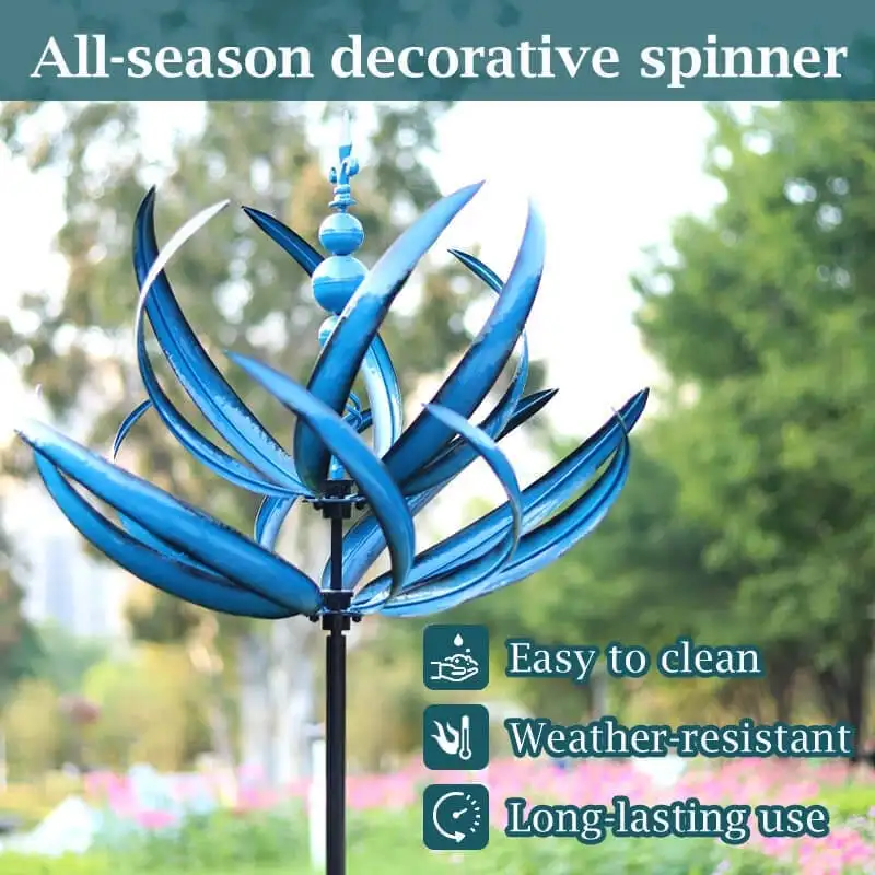 

New Harlow Wind Spinner Metal Windmill 3D Wind Powered Kinetic Sculpture Lawn Metal Wind Solar Spinners Yard Garden Decoration