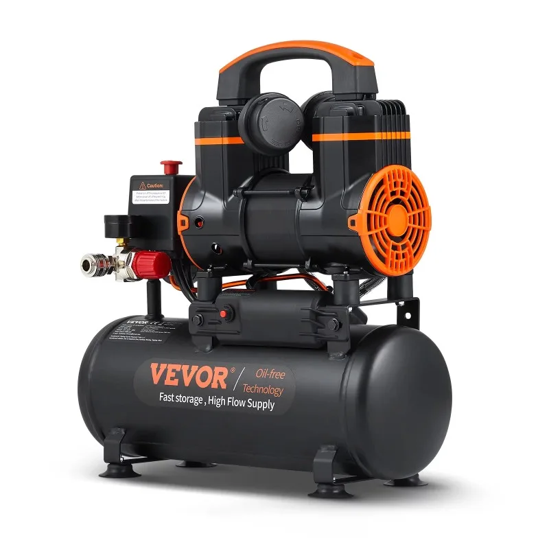 

VEVOR 2.1 Gallon Air Compressor, 1.2HP 2.2 CFM@90PSI Oil Free Air Compressor Tank & Max. 116PSI Pressure, 70 dB Ultra Quiet