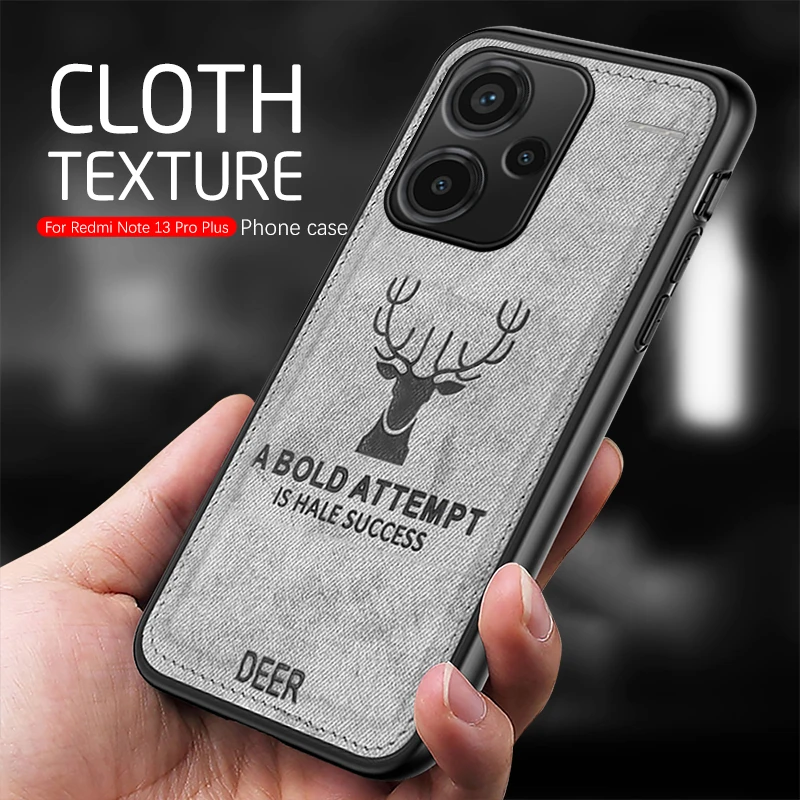 Per Xiaomi Redmi Note 13 Pro Plus 5G Cover Antiurto Readmi Cloth Texture Phone Shell Note13Proplus Custodia Con Motivo A Corna Di Cervo