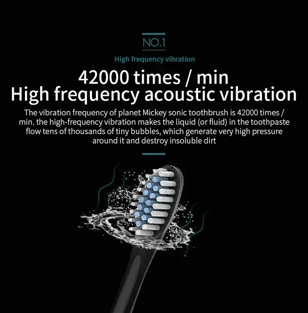 USB Rechargeable Tooth Brush for Adult  6 Clean Modes X-3 Sonic Electric Toothbrush Washable Teeth Whitening and Cleaning Brush 2