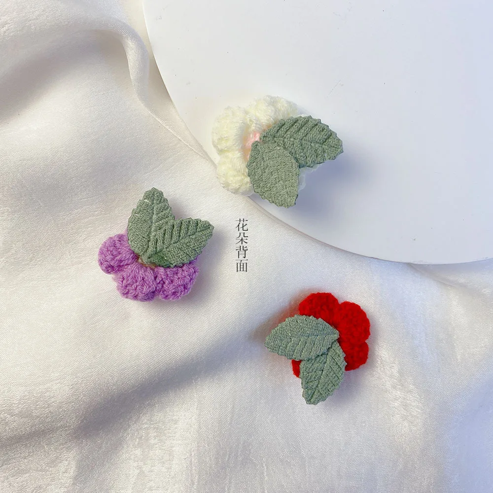 멀티 컬러 크로 셰 뜨개질 장미, DIY 브로치 나비 넥타이 헤어 액세서리 의류 모자 신발 장식 재료 공예 용품 봉제