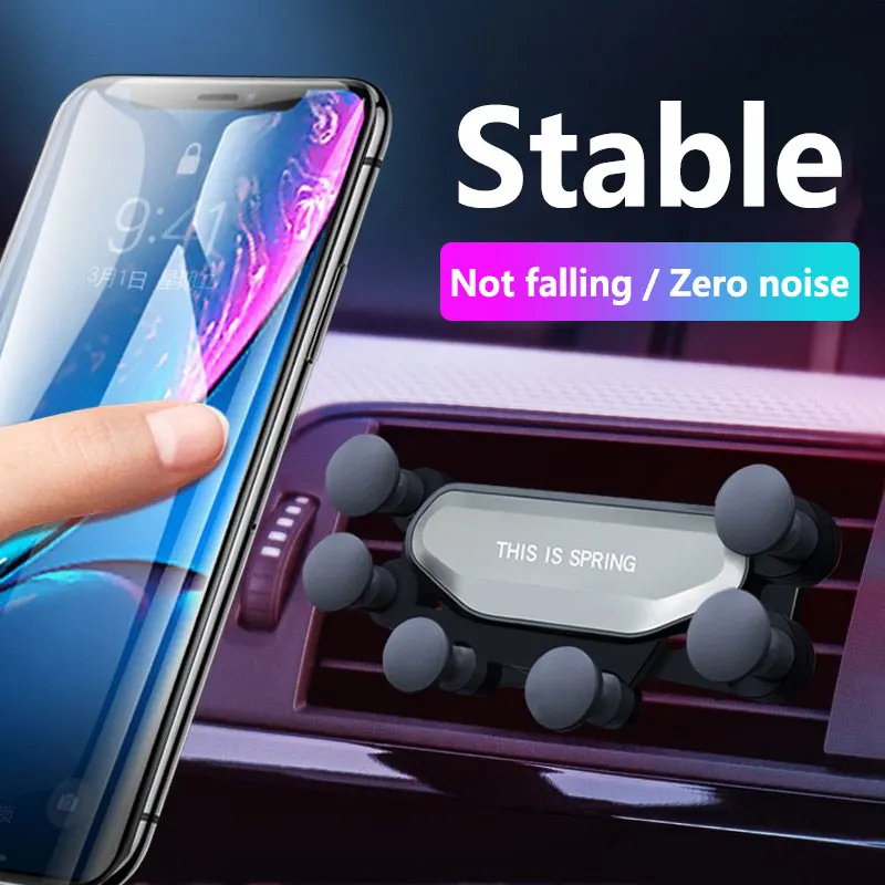 Car Universal 6 Points Solid Fold Car Phone Holder Gravity Car Holder for Phone In Car