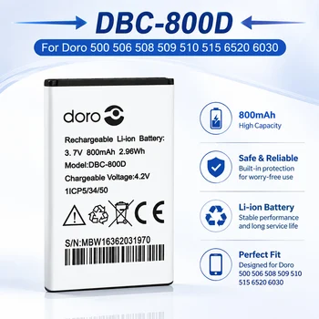 Batteria 3.7V 800mAh DBC-800D per Router Wireless Doro 500 506 508 509 510 515 6520 6030, Batterie di Ricambio