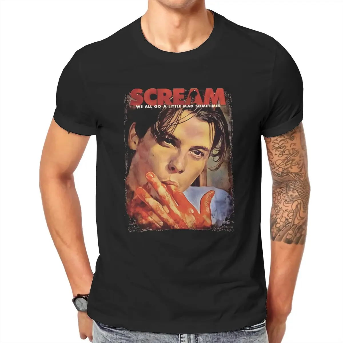 Men's Tshirts Scream Movie Horror Unique Cotton Tee Shirt Short Sleeve Loomis Skeet Ulrich T