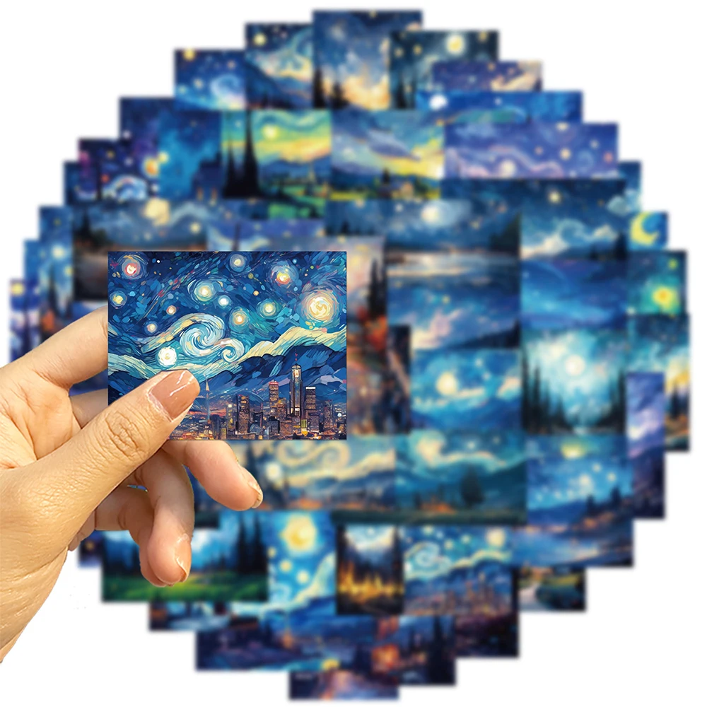 Van Gogh Art Sticker Pack - Aesthetic DIY Decals for Notebooks, Phones, Bikes, and More