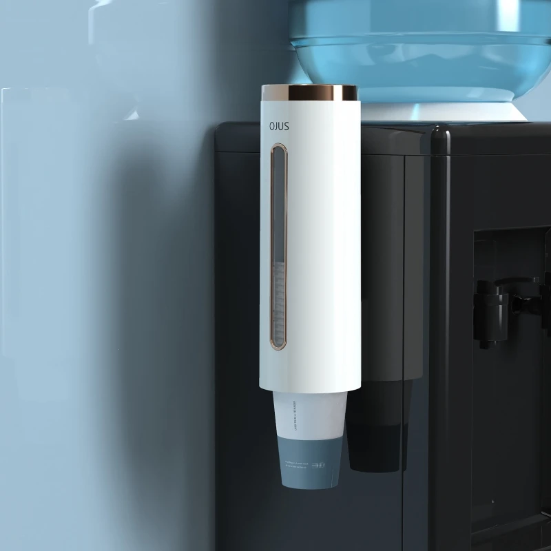 Disposable Wall-mounted Paper Cup Storage Rack plastic Luxury Punch-free Automatic Cup Extractor for Household Accessories for Cup Storage Holder,Paper Cup Dispenser