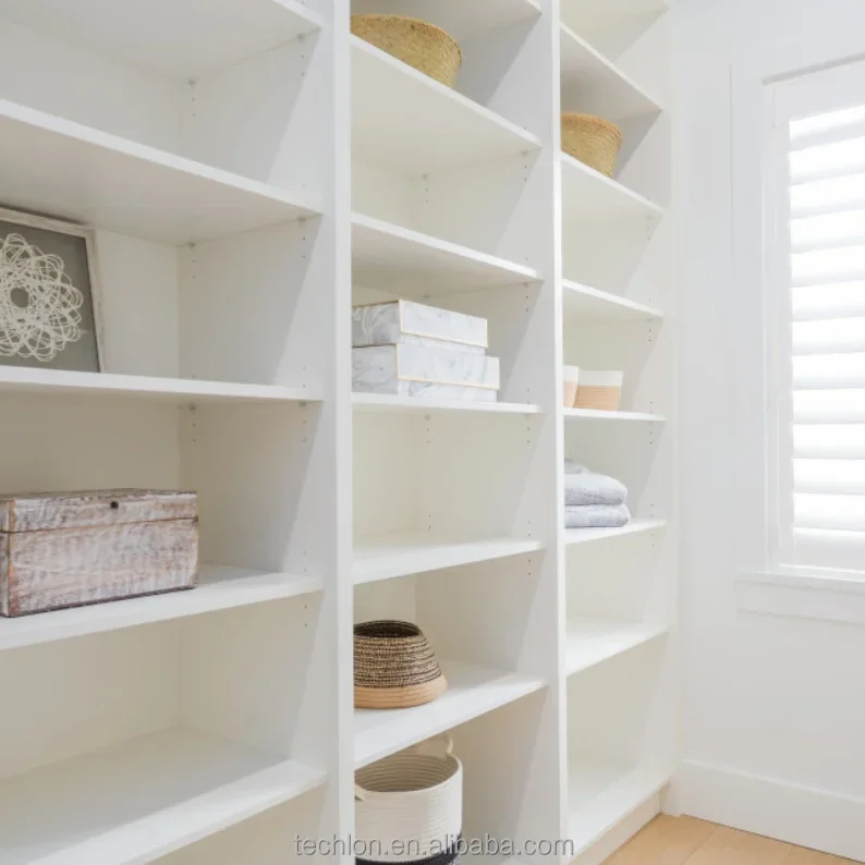 Wooden wardrobe clothes storage furniture Walk-in Closet dressing room Wood Veneer Flat panel
