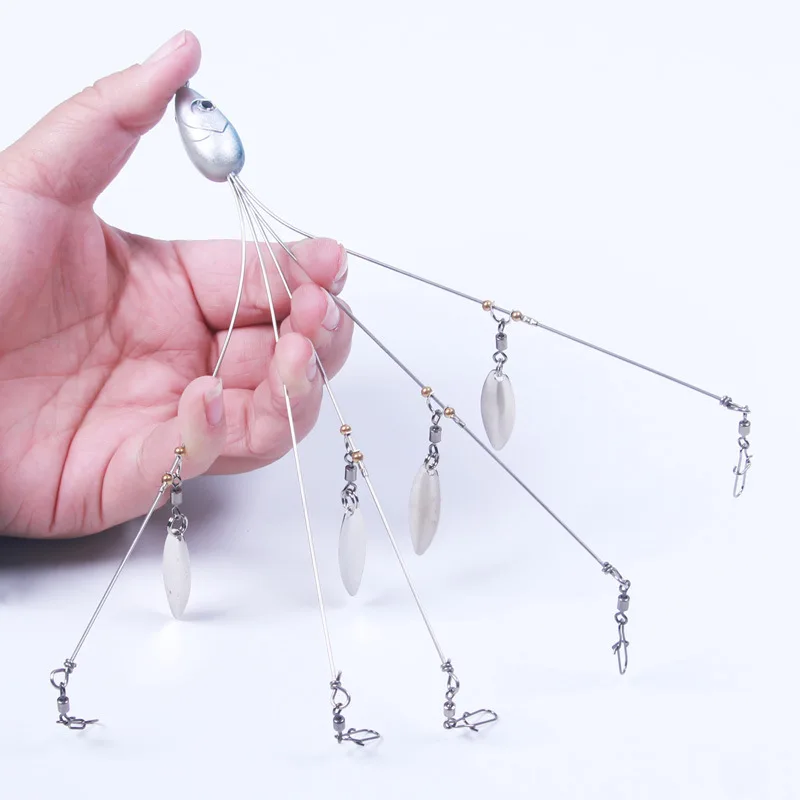 1 Set Umbrella Alabama Bait Fishing Group Lure Steel Wire Fishing Lure Rig  5 Arms Jig Head Snap Swivel Fishing Tackle Tools - Fishing Lures -  AliExpress