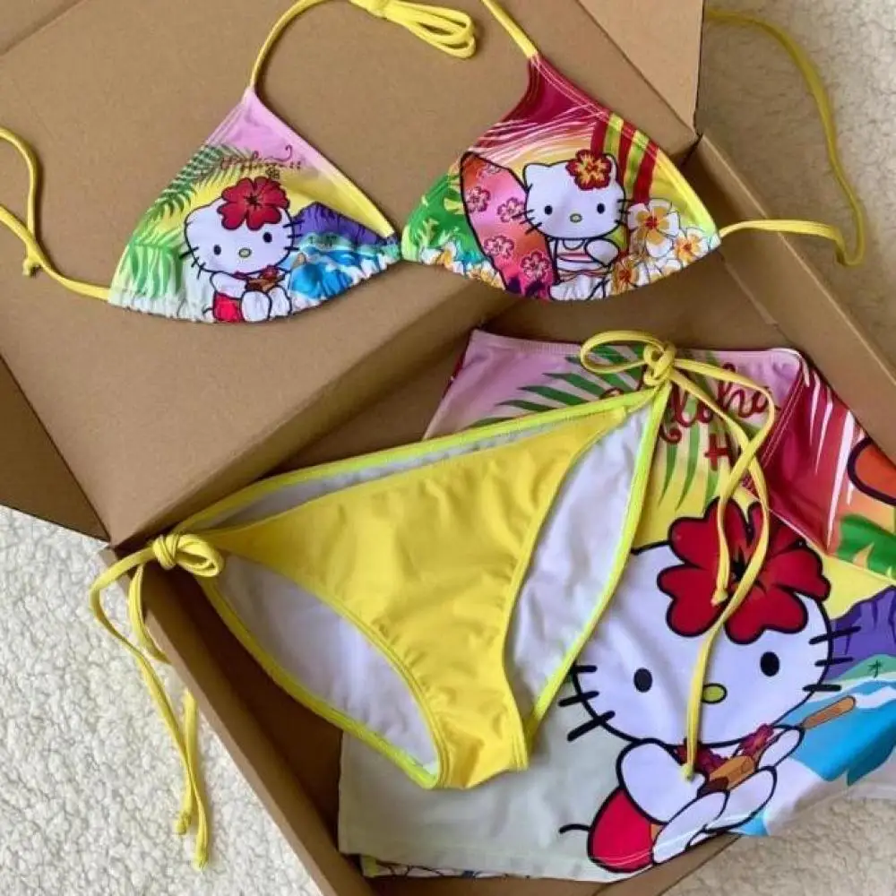 

Hello Kitty Sanrio Плюшевые Милые Мультяшные милые раздельные бикини, сборные купальники, аниме плюшевые игрушки для девочек, детские игрушки, подарок на день рождения