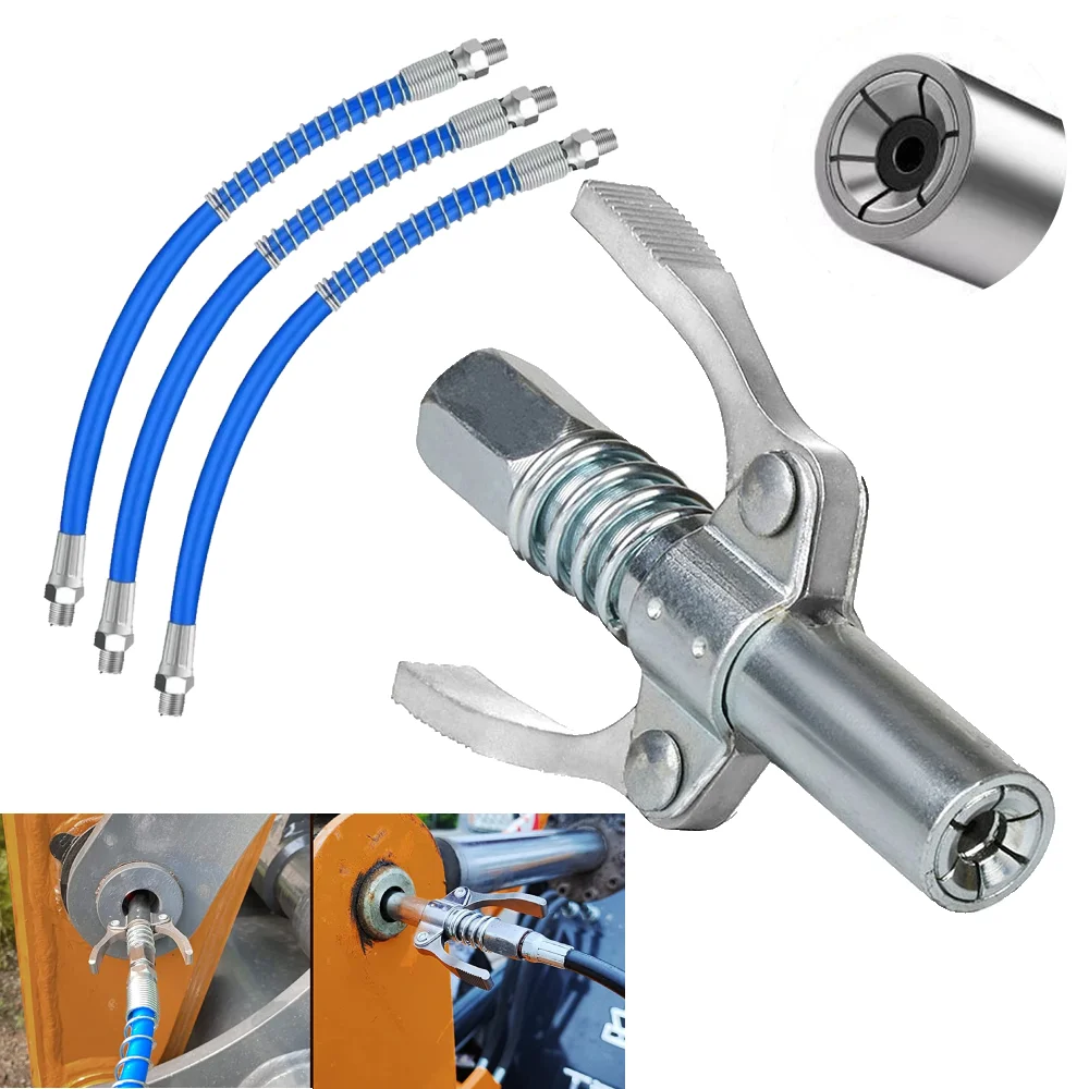 GreaseGunCoupler10000PSINPTI8OilPumpQuickReleaseGreaseTip