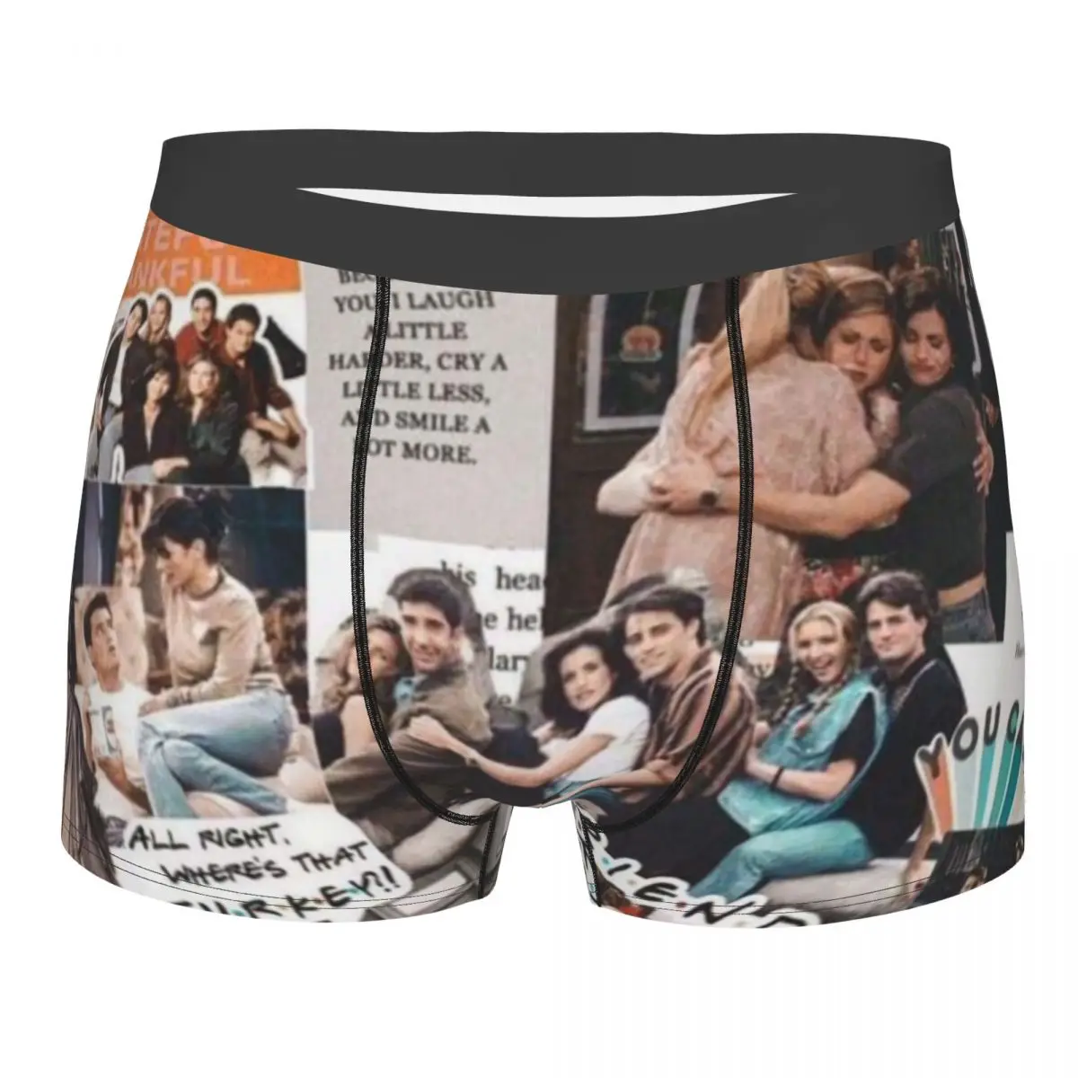 

Vintage Friends Poster Underwear Men Sexy Printed Custom TV Show Boxer Shorts Panties