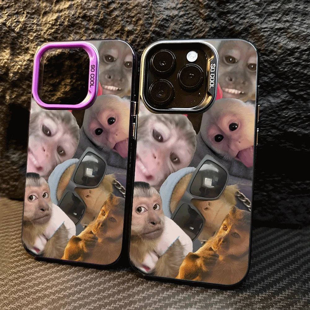 Playful Monkey Shockproof Slim Phone Case - Trendy and Stylish Cover