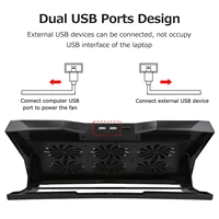 Under 17inch Laptop Cooling Pad with 6 Fans,6 Height Adjustable Stand,Laptop Cooler With Mobile Phone holder - Image 3