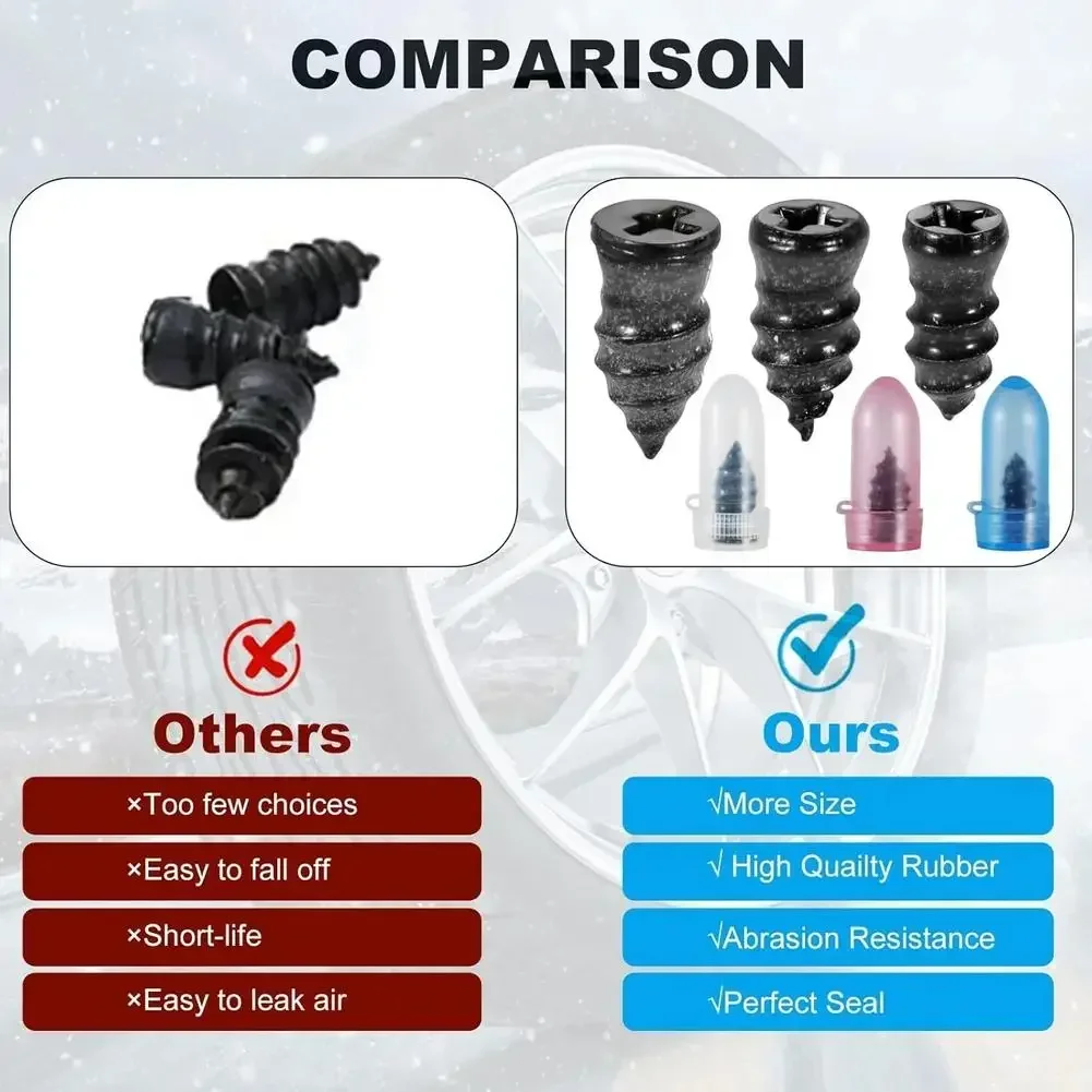타이어용 고무 못, 오토바이 펑크 수리 키트 (드라이버 포함), 진공 타이어 고무 못, 타이어 수리 도구