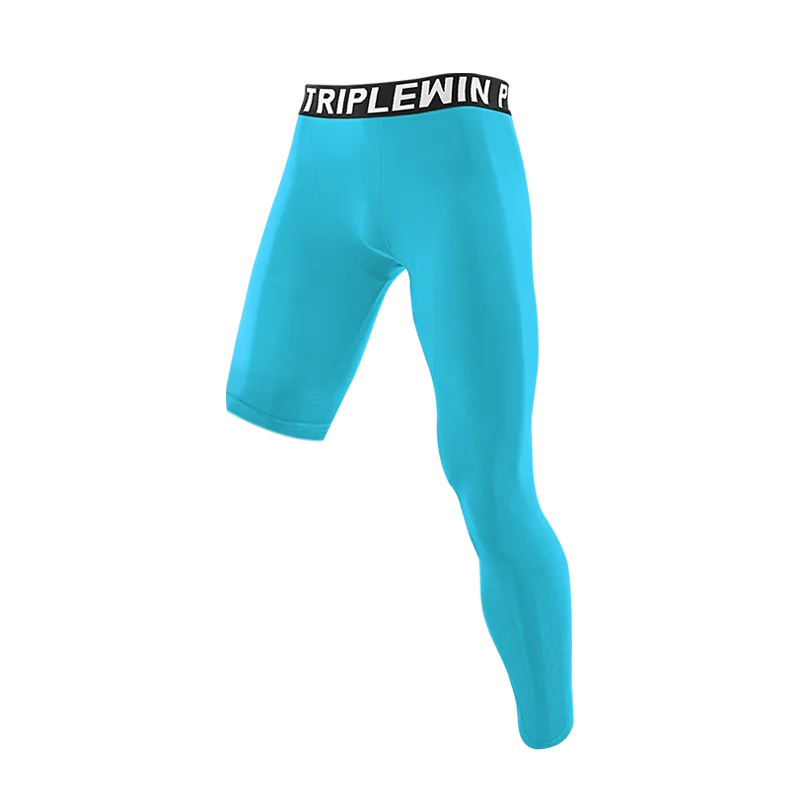 Summer Men Running Tights GYM Full Pants Male Basketball Football Soccer Fitness Exercise Sport One Leg Exercise Leggings 35