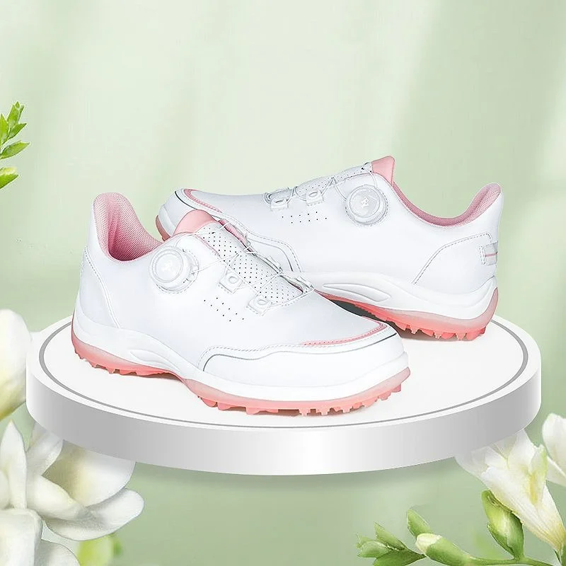 Professional Golf Training for Women Luxury Brand Sport Shoes Woman Quick Lacing Leather Golf Shoes Womens Rubber Gym Sneakers