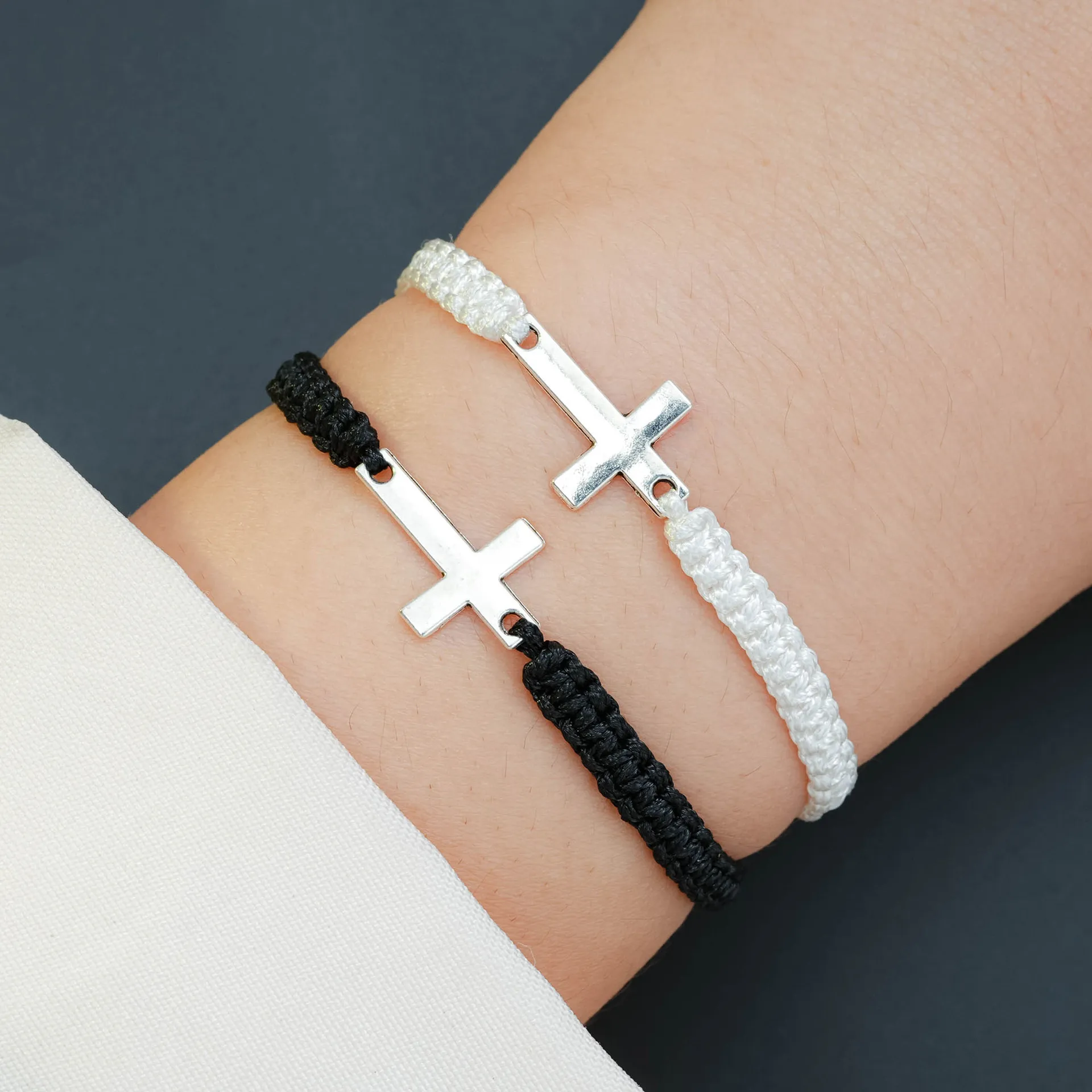 New Y2K Fashion Couple Bracelets for Women Tai Chi Yin Yang Hand-Woven Stitching Pendant Adjustable Rope Bracelets Jewelry Gifts