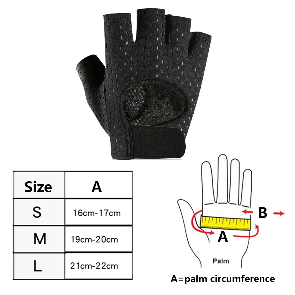 Breathable Fitness Gloves Silicone Palm Hollow Back Gym Workout Gloves Weightlifting Dumbbell Crossfit Half Finger Sport Weightlifting Gloves