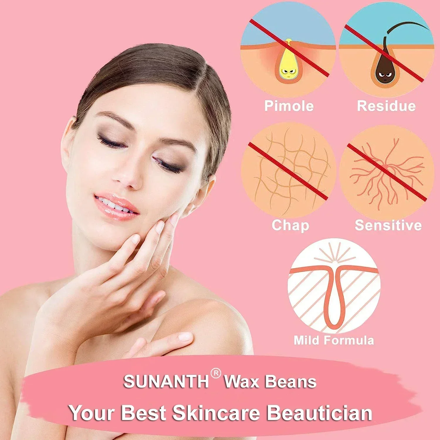 Hair Removal Wax Hard Wax Beans Beauty Wax 400/300/200g Waxing Wax Beans for Hair Removal Full Body Hot Film Hard Depilatory Wax Beads for Heater Machine