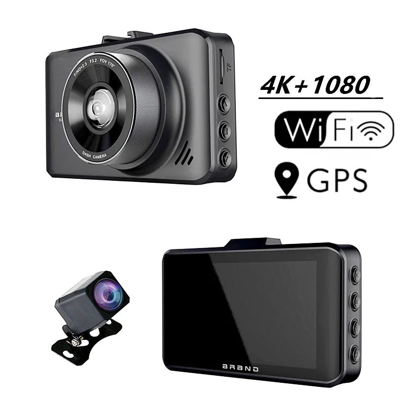 

reverse parking camera universal smart car front and rear hidden car dvr video recorder with WIFI GPS car dash cam 4k