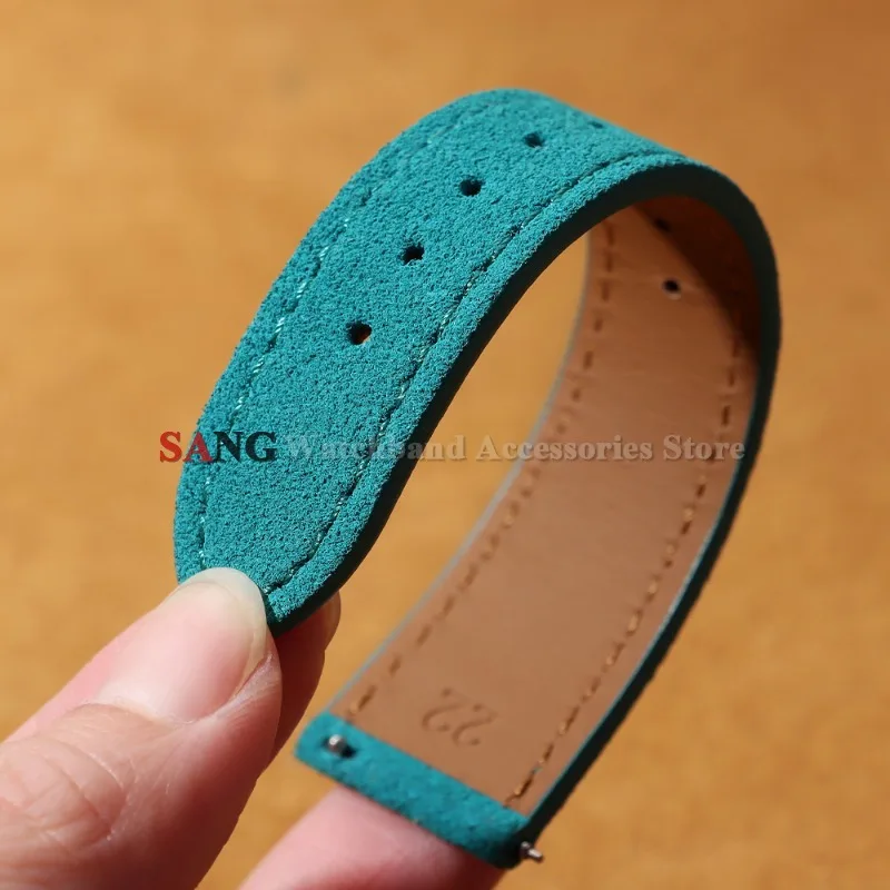 Luxury Suede Leather Watch Band with Butterfly Buckle - Quick Release Strap Accessory