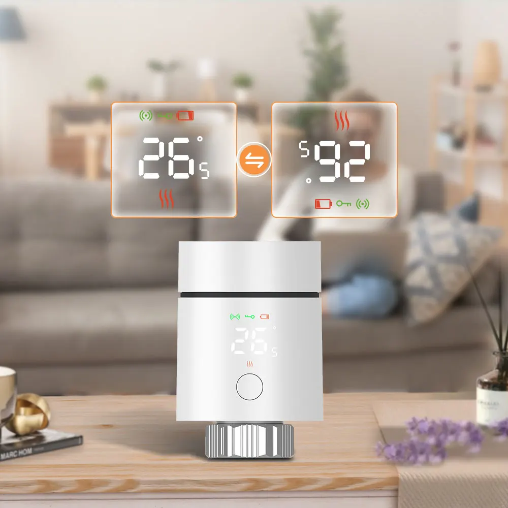 Radiator thermostat two-way display