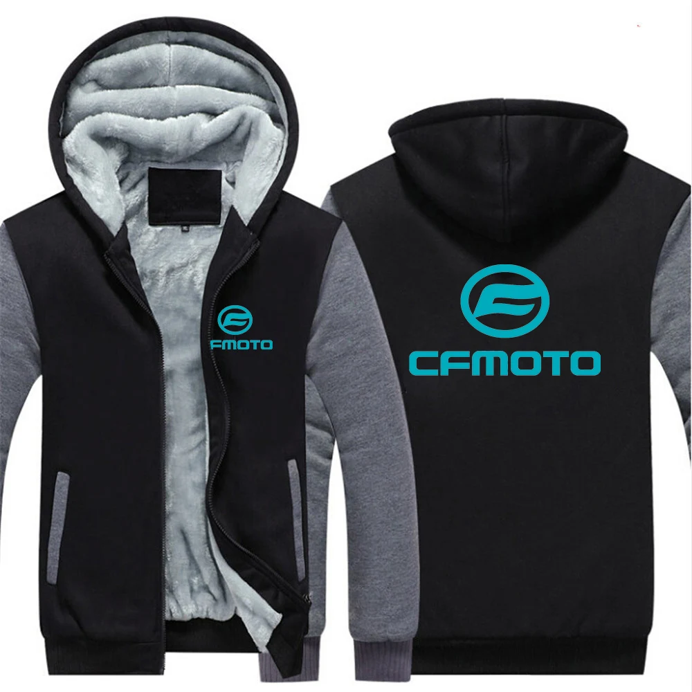 In autumn and winter of 2023, Cfmoto Logo printed popular cotton padded hoodie men's camouflage sleeve patchwork warm coat.