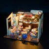DIY Wooden Miniature Model Kit Classroom Casa Doll Houses 3D Puzzle Dollhouse With Furniture Lights for Friends Birthday Gifts 5