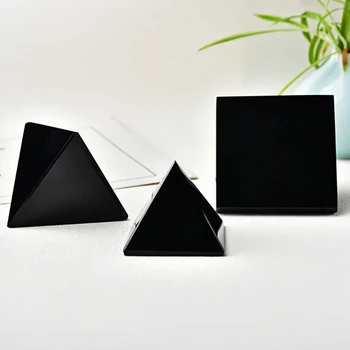 Natural Obsidian Pyramid Ornament 6