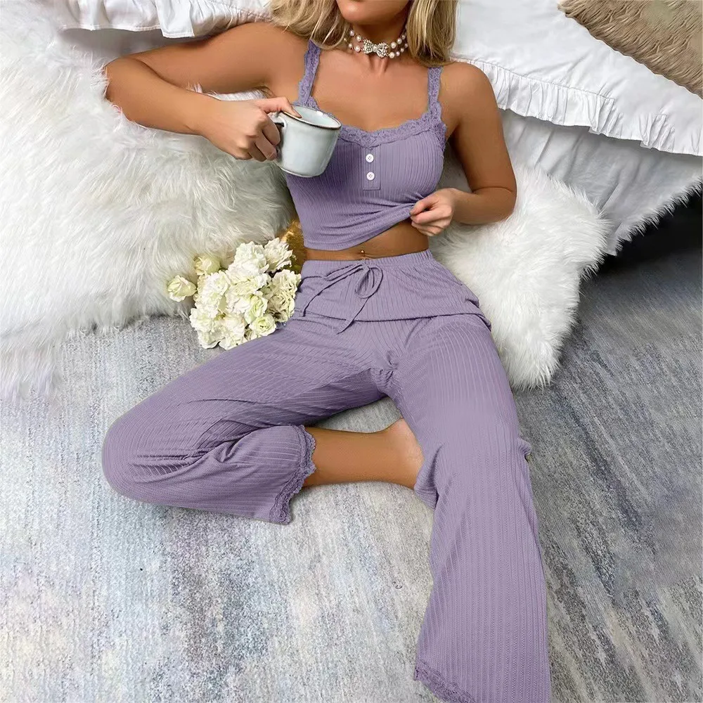 Women Pajama Sets Pijama Pajamas Woman autumn Set Sexy Women Sleepwear for Sleeping Women's Trousers Sleep Lounge Underwear 4