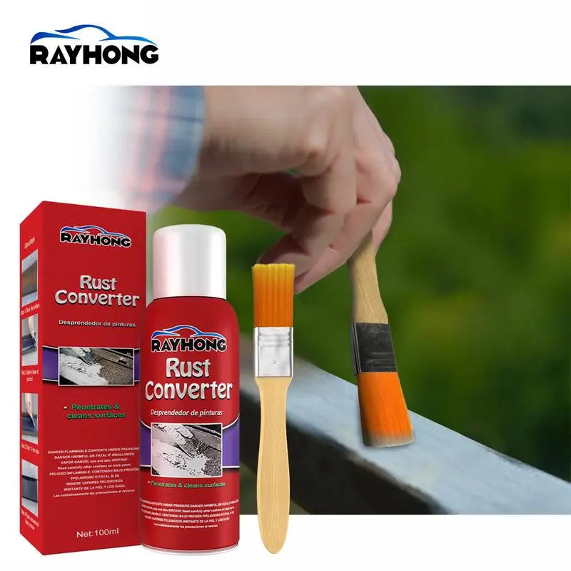 Car Chassis Derusting Gel Metallic Paint 100ML Water-Based Metal Rust Remover Universal Rust Converter Gel 100ml With Brush