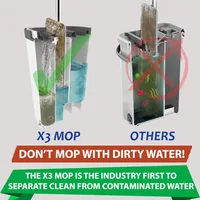 X3 Mop, Separates Dirty and Clean Water, 3-Chamber Design, Flat Mop and Bucket Set, Hands Free Home Floor 2