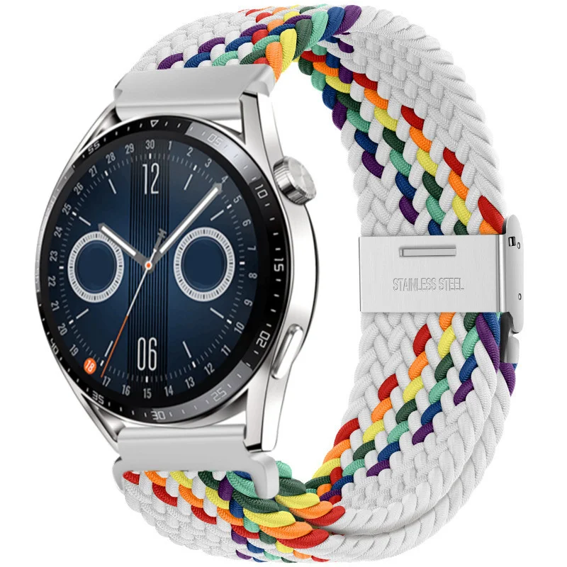 Nylon Watch Strap with Magnetic Buckle and Metal Adjustment Band, 22mm/20mm