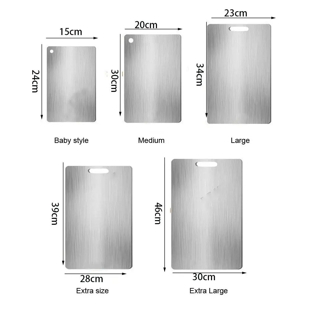 Thickened Stainless Steel Chopping Board Double Sided Antibacterial and Mildew-proof Cutting Board Kitchen Accessories