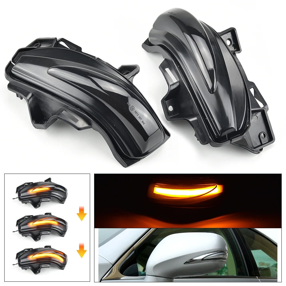 

2x Smoked Amber LED Dynamic Side Mirror Blinker Turn Signal Lights For Lexus IS250 IS300C IS250C LS460 LS460L ES240