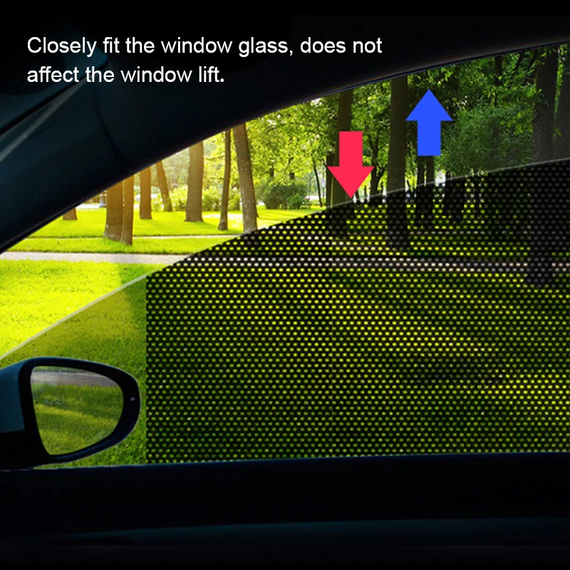 1/2Pcs 42x38cm DIY Car Stickers Sun Shades Sun Protection Window Cover Black PVC Sunshade Side Window Shield with Small Holes