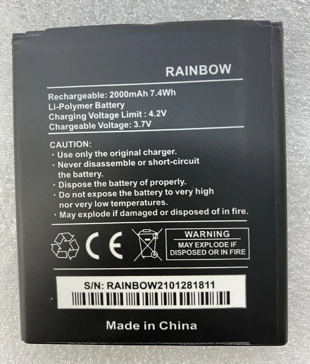 Per Wiko 5222 Rainbow Jam Batteria Per Cellulare Di Grande Capacità 2000Mah