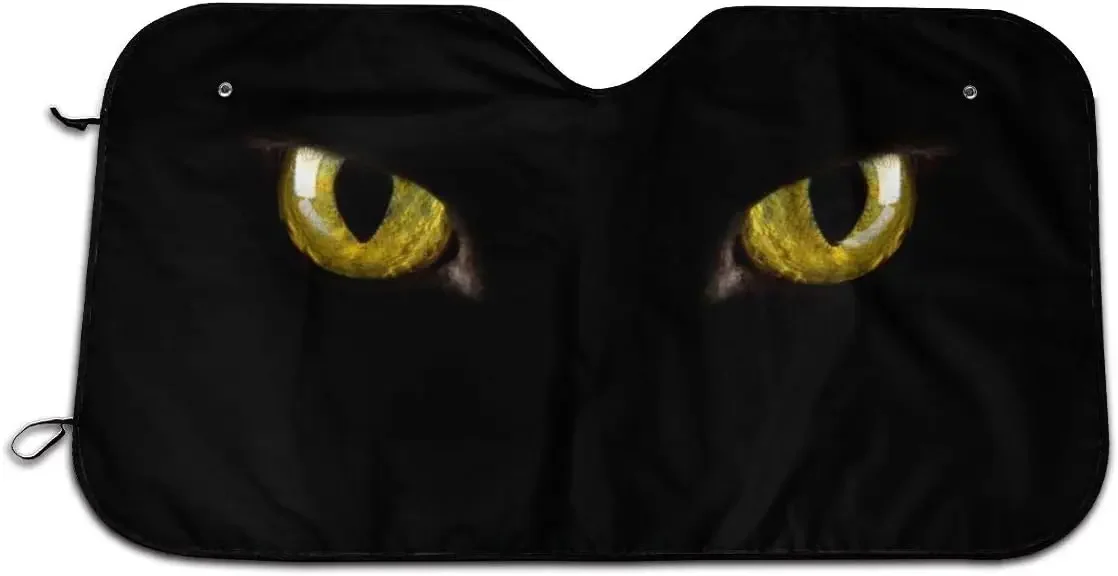 

Black Cat Eyes Scary Car Windshield Sun Shade Auto Sunshade for Car Truck SUV Blocks Rays Sun Visor Protector Vehicle Cool